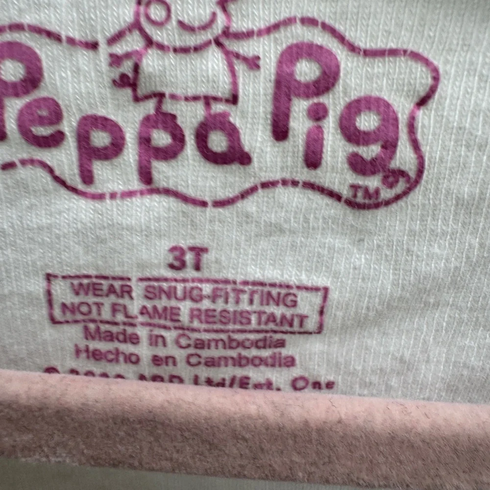 Peppa Pig 3T Girls White Sweeter Together Ice Pop Short Sleeve Shirt Pajama Top